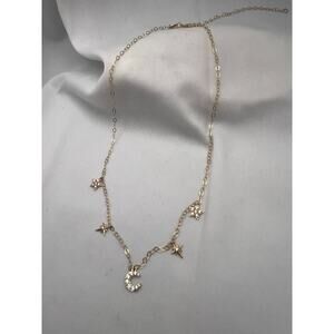 10K Yellow Gold Celestial Moon & Star Charm Necklace
